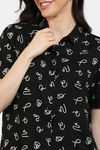 Zivame Midnight Mystic Woven Pyjama Set -  Jet Black — thumbnail 5
